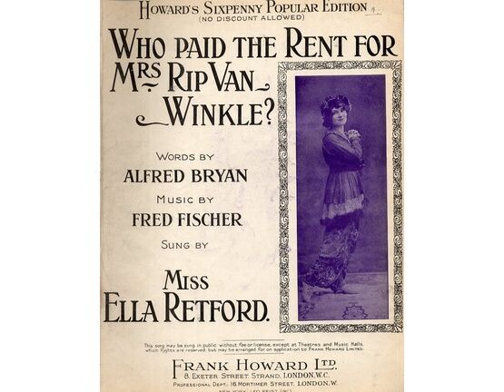 7865 | Who Paid the Rent for Mrs. Rip van Winkle? - Song featuring Miss Ella Retford