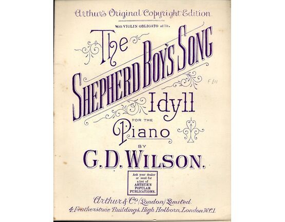 7939 | The Shepherd Boys&#039;s Song - Idyll for the Piano - Arthurs Original Copyright Edition - With Violin Obligato ad lib.