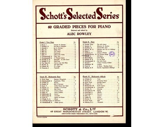 7947 | The Rainbow Bridge - Piano Solo from Schott&#039;s selected Series -  No. 22 - Grade 2 Easy