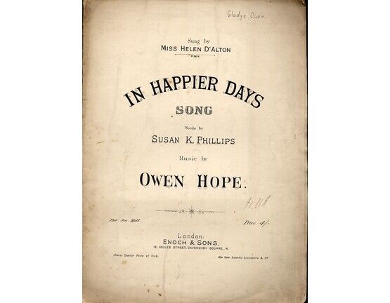 8015 | In Happier Days - Song - Sung by Miss Helen D&#039;Alton