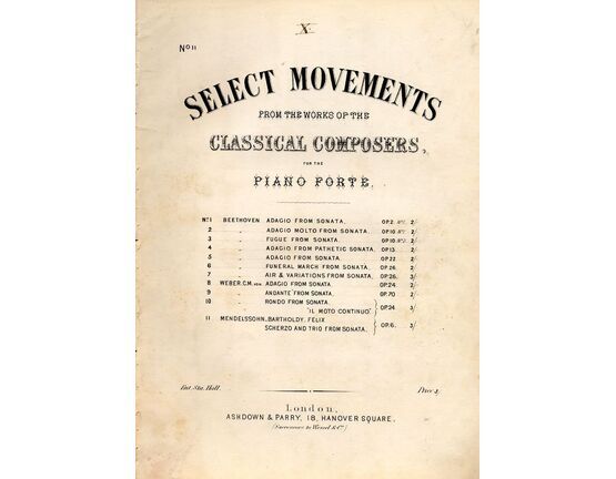 8049 | Scherzo and Trio from Sonata - Select Movements from the works of the classical composers for the Pianoforte series No. 11