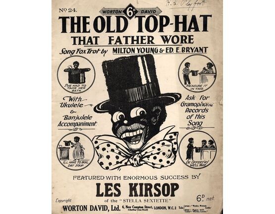 8101 | The Old Top Hat that Father Wore - Song Fox Trot for Piano and Voice  with Ukulele and Banjulele accompaniment - Featured with enormous success by Les Kirsop