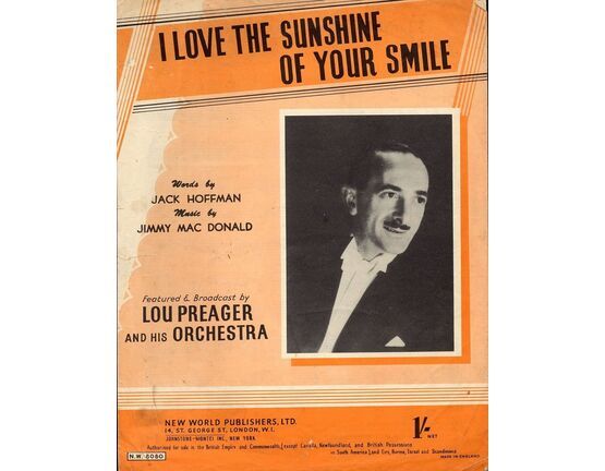 8236 | I Love the Sunshine of your Smile - Lou Prager