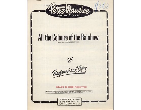 8305 | All the Colours of the Rainbow - From the Musical Show &quot;Young in Heart&quot; - Song - Professional Copy