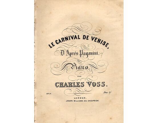 8371 | Le Carnival de Venise - D&#039;Apres Paganini - Pour le Piano - Op. 51