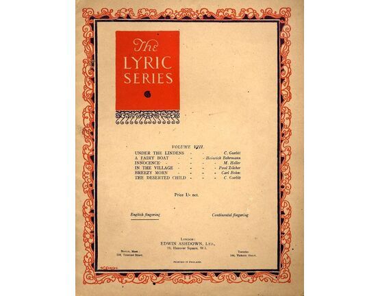 8646 | The Lyric Series - Volume VIII - For Piano Solo - English fingering