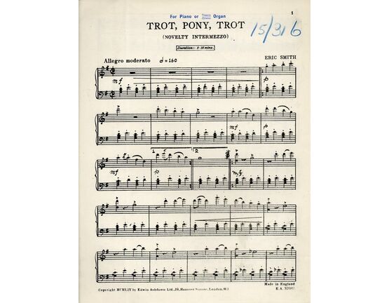 8646 | Trot, Pony, Trot - Piano Novelty Score