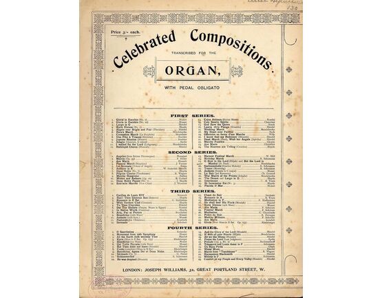 8677 | O Rest In The Lord - (Aria from Elijah) and But the Lord is mindful of his own (St. Paul) For Organ with Pedal Obligato