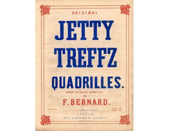 8746 | The Jetty Treffz Quadrilles - For Piano Solo - Composed on Favorite German Airs