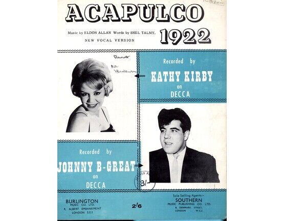 8877 | Acapulco 1922 - Featuring Kathy Kirby and Johnny B Great - New Vocal Version