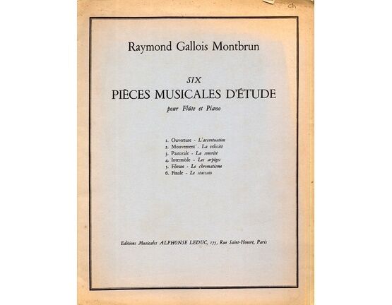 9080 | Montburn - Six Pieces Musicales D&#039;Etude - For Flute and Piano