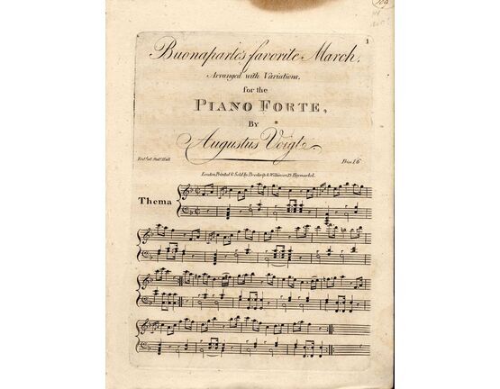 9133 | Buonaparte&#039;s favorite March - Arranged with Variaitions for the Piano Forte