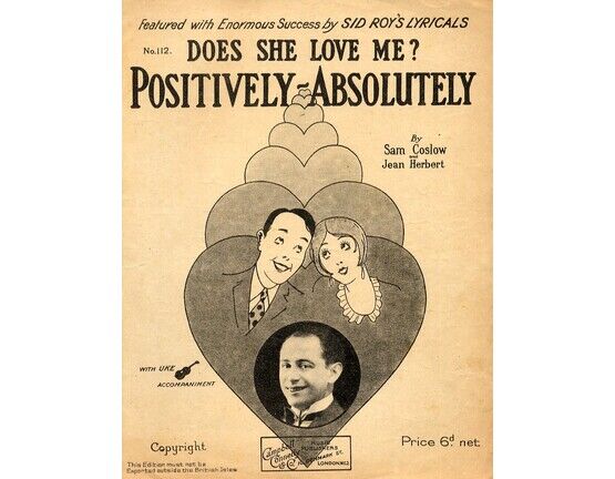 9178 | Does she love me? Positively, absolutely - With Uke. accompaniment - As perfromed by Sid Roy