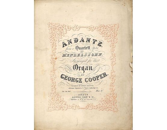 9243 | Andante from a Quartett - Op. 81 - Arranged for the Organ