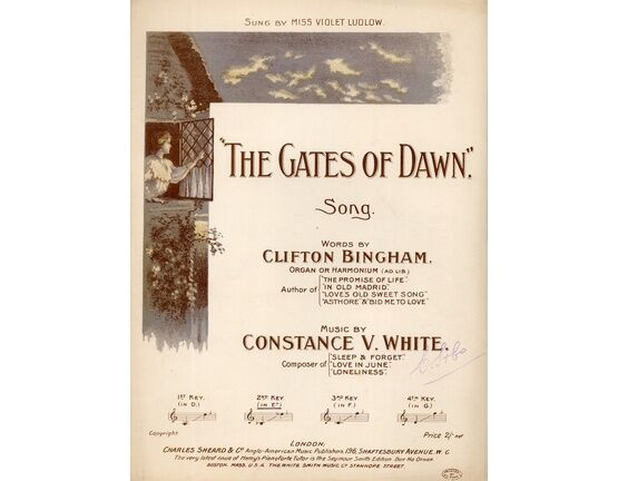 9273 | The Gates of Dawn - Sung by Miss Violet Ludlow - In the Key of E flat for Middle Voice